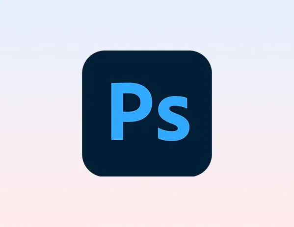 Adobe Photoshop app icon on a dark rounded square with a light gradient backdrop